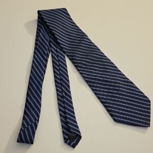 Lands' End Dark Blue and Light Blue Striped Tie
